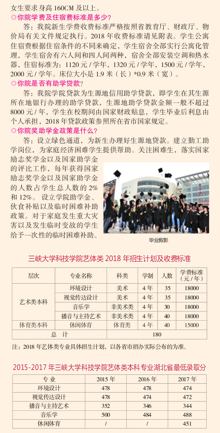 三峡大学科技学院2018年艺术类招生简章