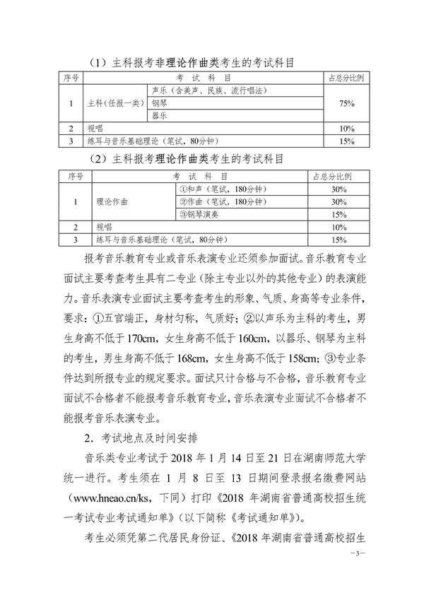 2018湖南艺术统考工作通知