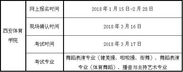 西安体育学院2018年艺术类招生简章