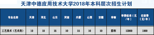 2018年天津职业技术师范大学工艺美术本科专业招生计划