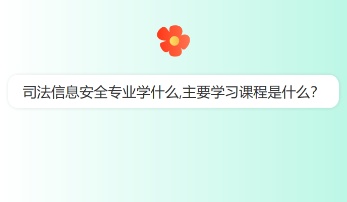 司法信息安全专业学什么,主要学习课程是什么？