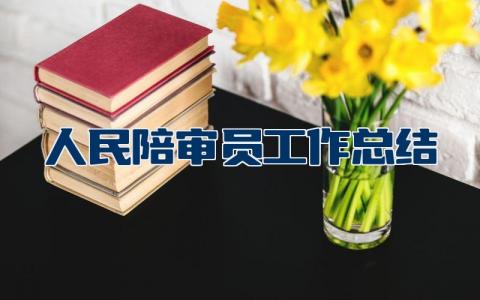 人民陪审员工作总结