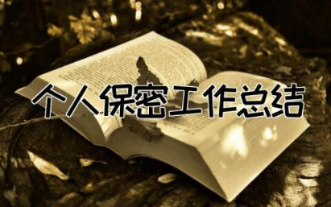 2023年个人保密工作总结8篇