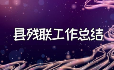 2023年县残联工作总结报告 残联工作总结和工作计划