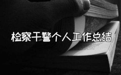 2023年检察干警个人工作总结报告范文大全