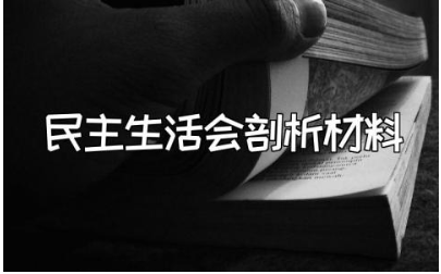 民主生活会剖析材料汇总 民主生活会自我分析报告范文