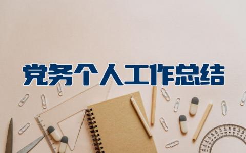 党务个人工作总结