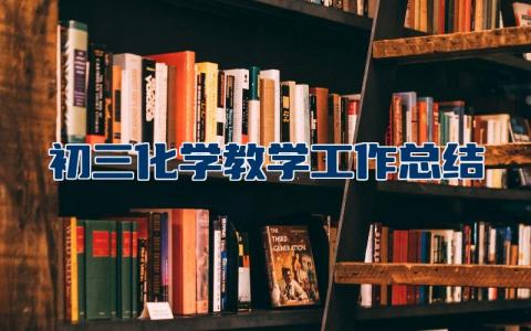 初三化学教学工作总结