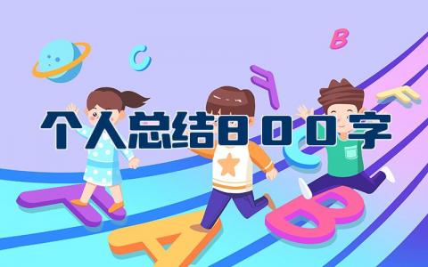 个人总结800字通用范文 工作总结模板电子版