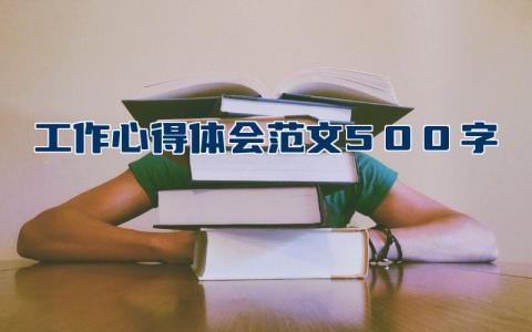 工作心得体会范文500字