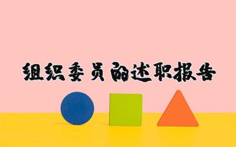 组织委员的述职报告 组织委员个人总结评价 (6篇）