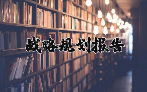 战略规划报告模板范文 公司战略规划模板范文内容（15篇）