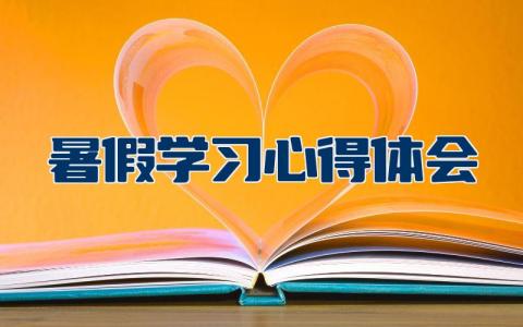 暑假学习心得体会范文 暑假学习收获感悟模板