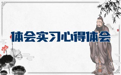 体会实习的心得体会合集 关于实习的收获感悟通用模板