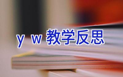 yw教学反思