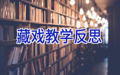 藏戏教学反思