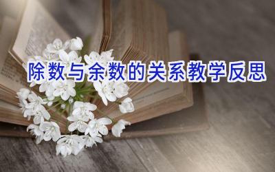 除数与余数的关系教学反思