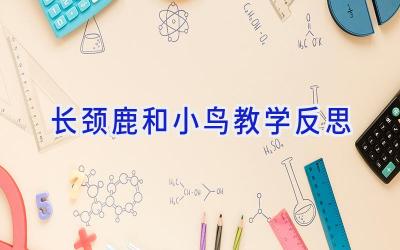 长颈鹿和小鸟教学反思
