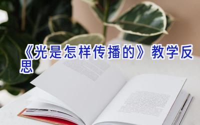 《光是怎样传播的》教学反思