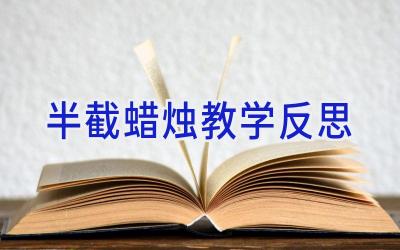 半截蜡烛教学反思