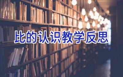 比的认识 教学反思