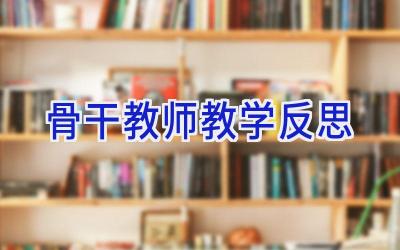 骨干教师教学反思