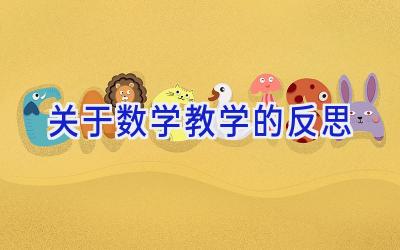 关于数学教学的反思