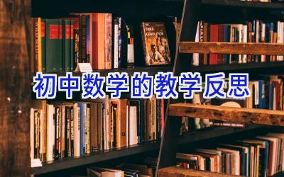 初中数学的教学反思